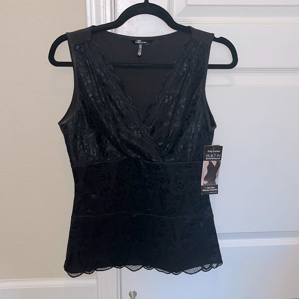 Daisy Fuentes Black Top with Built in Shapwear